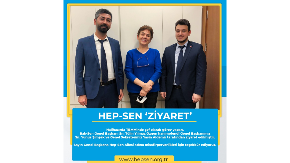 Bak-Sen Genel Başkanı Sn. Tülin Yılmaz Özgen hanımefendi Genel Başkanımız Sn. Yunus Şimşek ve Genel Sekreterimiz Yasin Aldemir tarafından ziyaret edilmiştir.