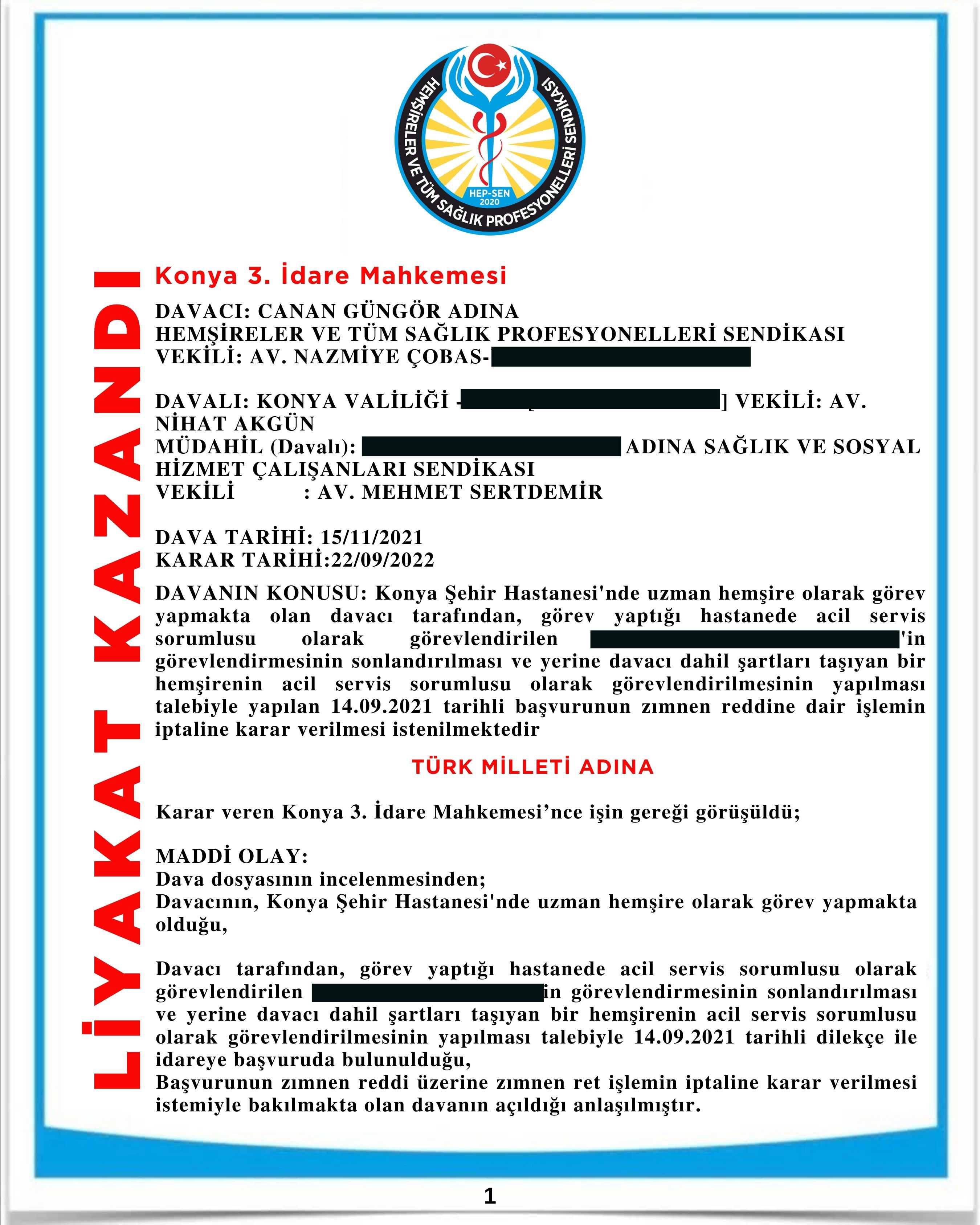 Liyakat Esaslı Yöneticilik Sisteminde HEP-SEN Yargıda Kazandı