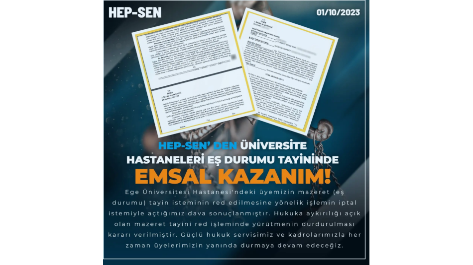 HEP-SEN VE ÜNİVERSİTE HASTANELERİ İÇİN EŞ DURUMU TAYİNİNDE EMSAL KAZANIM