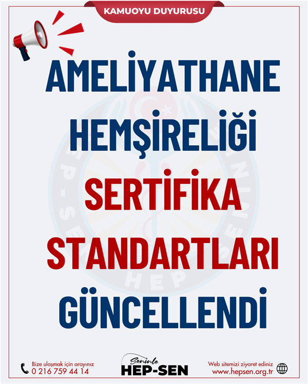 Ameliyathane Hemşireliği Sertifikalı Eğitim Programı Standartları Güncellendi